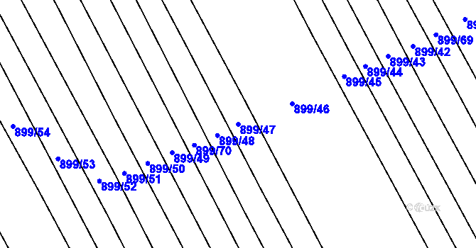 Parcela st. 899/47 v KÚ Svitávka, Katastrální mapa