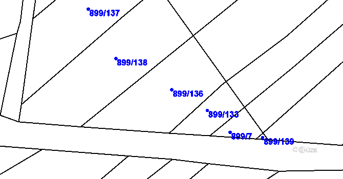 Parcela st. 899/136 v KÚ Svitávka, Katastrální mapa