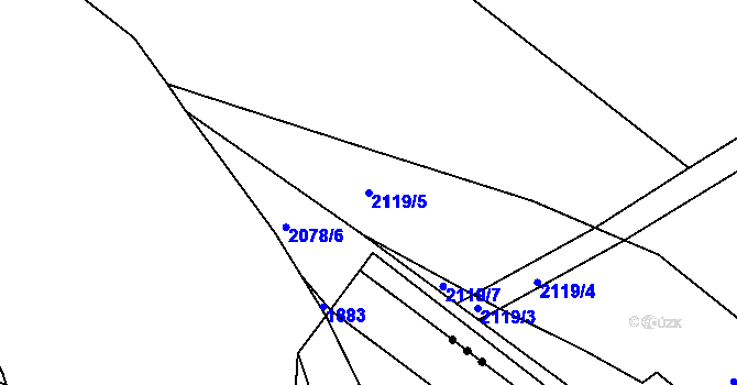 Parcela st. 2119/5 v KÚ Svitávka, Katastrální mapa