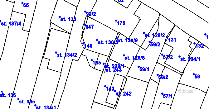 Parcela st. 229/2 v KÚ Svitavy-město, Katastrální mapa