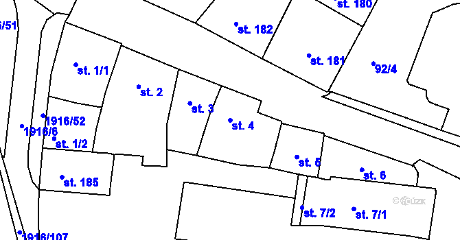 Parcela st. 4 v KÚ Svitavy-město, Katastrální mapa