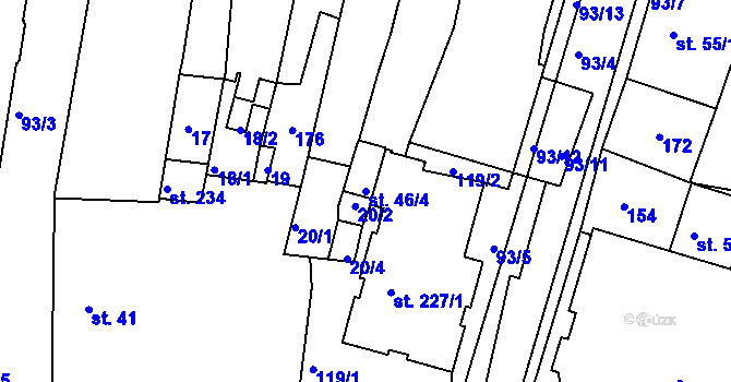 Parcela st. 46/4 v KÚ Svitavy-město, Katastrální mapa