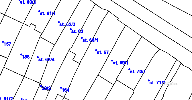 Parcela st. 67 v KÚ Svitavy-město, Katastrální mapa