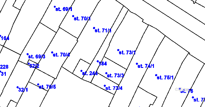 Parcela st. 72/2 v KÚ Svitavy-město, Katastrální mapa