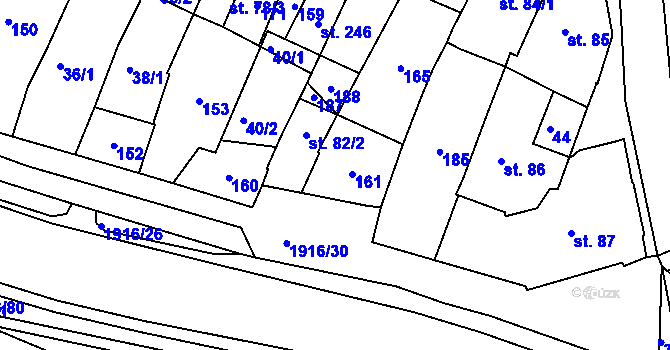 Parcela st. 83/2 v KÚ Svitavy-město, Katastrální mapa