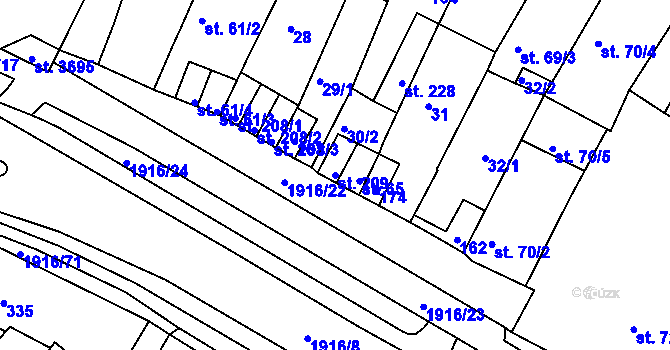 Parcela st. 209 v KÚ Svitavy-město, Katastrální mapa