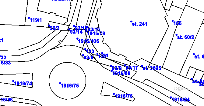 Parcela st. 21 v KÚ Svitavy-město, Katastrální mapa