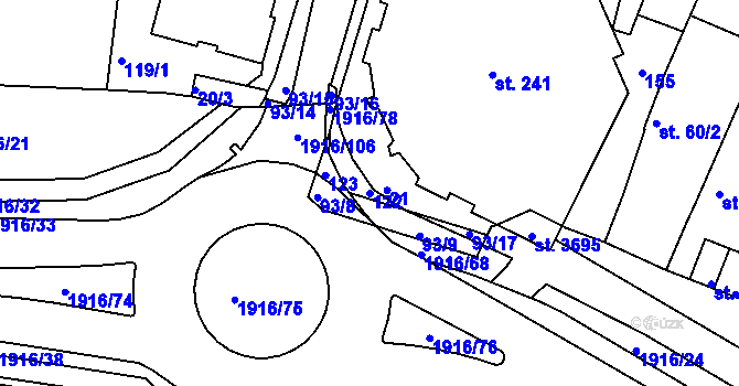 Parcela st. 122 v KÚ Svitavy-město, Katastrální mapa