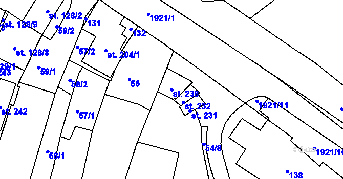 Parcela st. 238 v KÚ Svitavy-město, Katastrální mapa