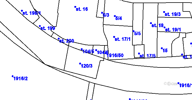 Parcela st. 104/6 v KÚ Svitavy-město, Katastrální mapa
