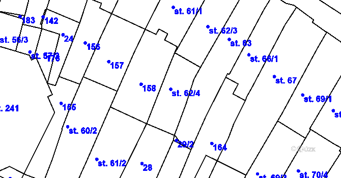 Parcela st. 62/4 v KÚ Svitavy-město, Katastrální mapa
