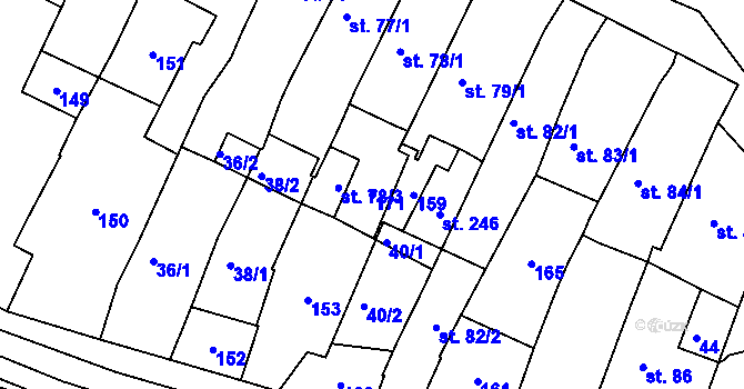 Parcela st. 171 v KÚ Svitavy-město, Katastrální mapa