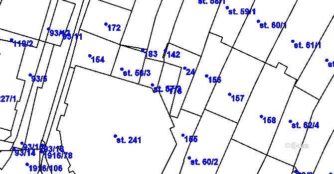 Parcela st. 173 v KÚ Svitavy-město, Katastrální mapa