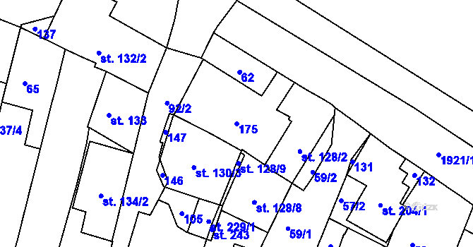 Parcela st. 175 v KÚ Svitavy-město, Katastrální mapa
