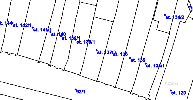 Parcela st. 137/3 v KÚ Svitavy-město, Katastrální mapa