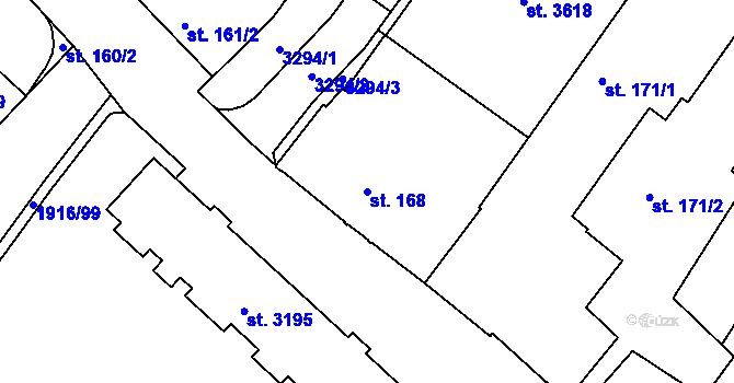 Parcela st. 168 v KÚ Svitavy-předměstí, Katastrální mapa