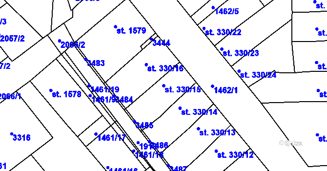 Parcela st. 330/15 v KÚ Svitavy-předměstí, Katastrální mapa