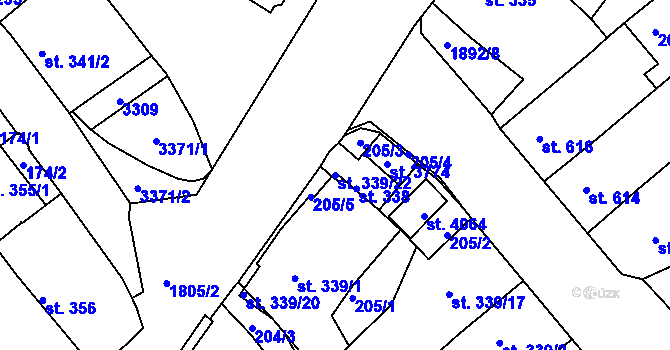 Parcela st. 339/22 v KÚ Svitavy-předměstí, Katastrální mapa