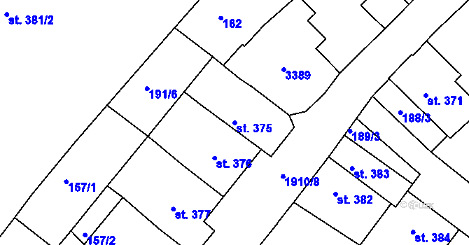 Parcela st. 375 v KÚ Svitavy-předměstí, Katastrální mapa