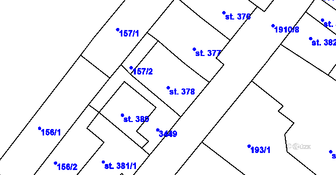 Parcela st. 378 v KÚ Svitavy-předměstí, Katastrální mapa