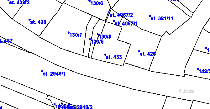 Parcela st. 433 v KÚ Svitavy-předměstí, Katastrální mapa