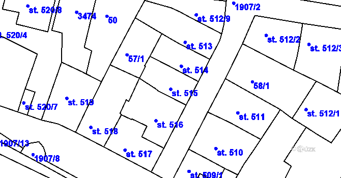 Parcela st. 515 v KÚ Svitavy-předměstí, Katastrální mapa
