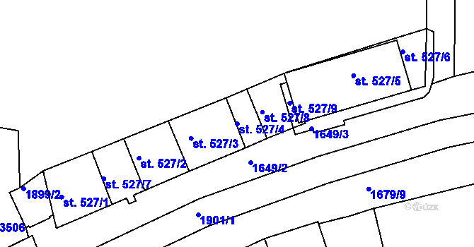 Parcela st. 527/4 v KÚ Svitavy-předměstí, Katastrální mapa