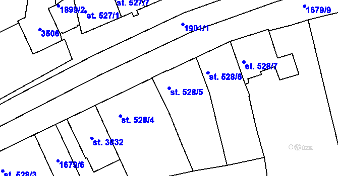Parcela st. 528/5 v KÚ Svitavy-předměstí, Katastrální mapa
