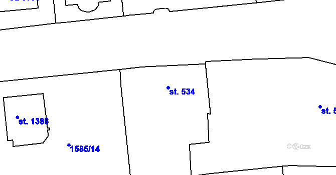 Parcela st. 534 v KÚ Svitavy-předměstí, Katastrální mapa