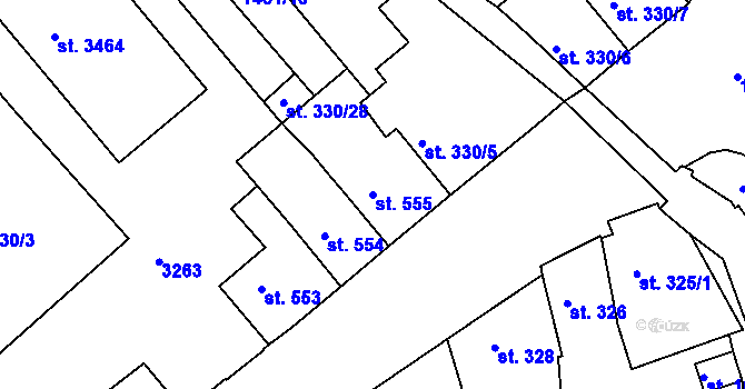 Parcela st. 555 v KÚ Svitavy-předměstí, Katastrální mapa
