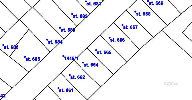 Parcela st. 665 v KÚ Svitavy-předměstí, Katastrální mapa