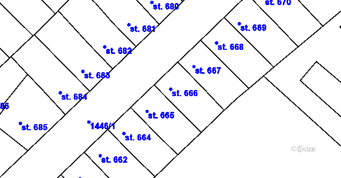 Parcela st. 666 v KÚ Svitavy-předměstí, Katastrální mapa