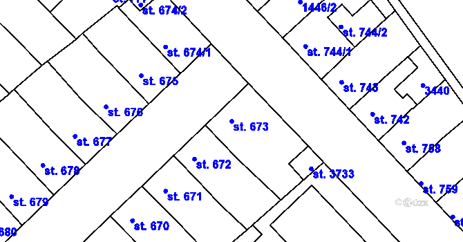 Parcela st. 673 v KÚ Svitavy-předměstí, Katastrální mapa