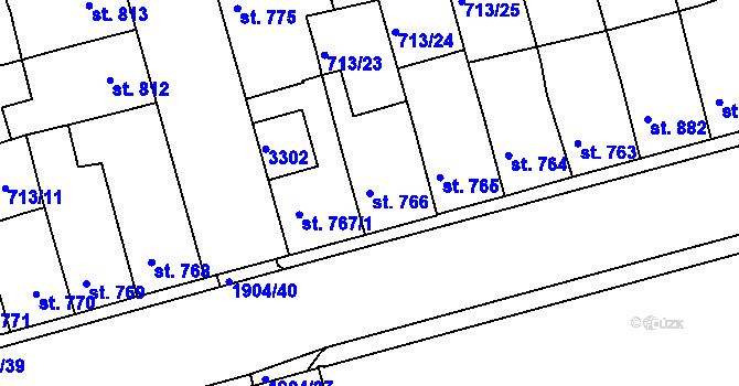 Parcela st. 766 v KÚ Svitavy-předměstí, Katastrální mapa