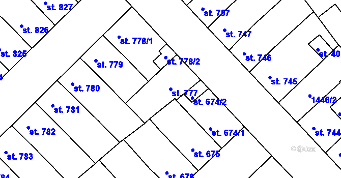 Parcela st. 777 v KÚ Svitavy-předměstí, Katastrální mapa