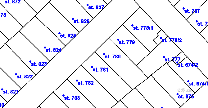 Parcela st. 780 v KÚ Svitavy-předměstí, Katastrální mapa