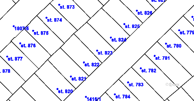 Parcela st. 823 v KÚ Svitavy-předměstí, Katastrální mapa