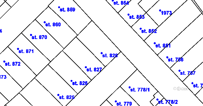 Parcela st. 828 v KÚ Svitavy-předměstí, Katastrální mapa