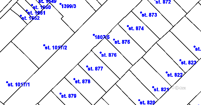 Parcela st. 876 v KÚ Svitavy-předměstí, Katastrální mapa