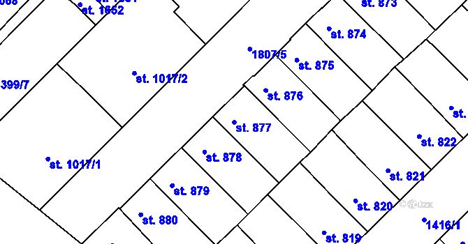Parcela st. 877 v KÚ Svitavy-předměstí, Katastrální mapa