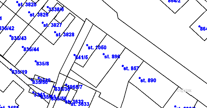 Parcela st. 896 v KÚ Svitavy-předměstí, Katastrální mapa