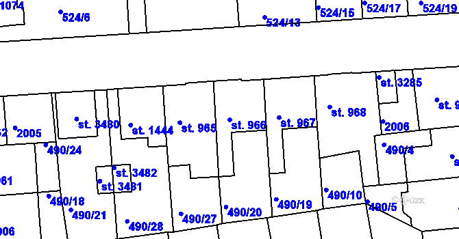 Parcela st. 966 v KÚ Svitavy-předměstí, Katastrální mapa