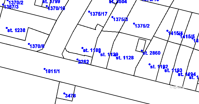 Parcela st. 1129 v KÚ Svitavy-předměstí, Katastrální mapa