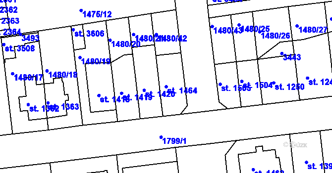 Parcela st. 1464 v KÚ Svitavy-předměstí, Katastrální mapa