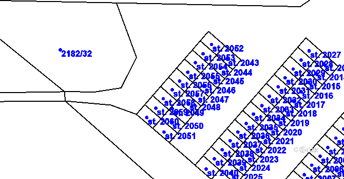 Parcela st. 2057 v KÚ Svitavy-předměstí, Katastrální mapa