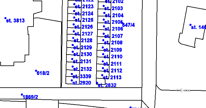 Parcela st. 2110 v KÚ Svitavy-předměstí, Katastrální mapa