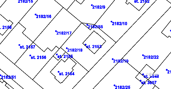 Parcela st. 2153 v KÚ Svitavy-předměstí, Katastrální mapa