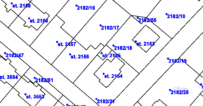 Parcela st. 2155 v KÚ Svitavy-předměstí, Katastrální mapa