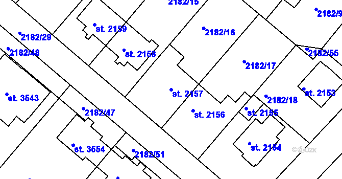 Parcela st. 2157 v KÚ Svitavy-předměstí, Katastrální mapa
