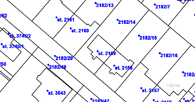 Parcela st. 2159 v KÚ Svitavy-předměstí, Katastrální mapa